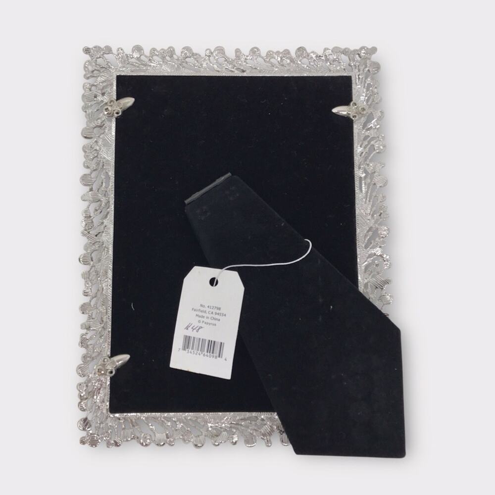Papyrus NWT Photo Frame 5x7 Silver and Fuchsia Red White & Faux Pearl Gemstone - Picture 6 of 7